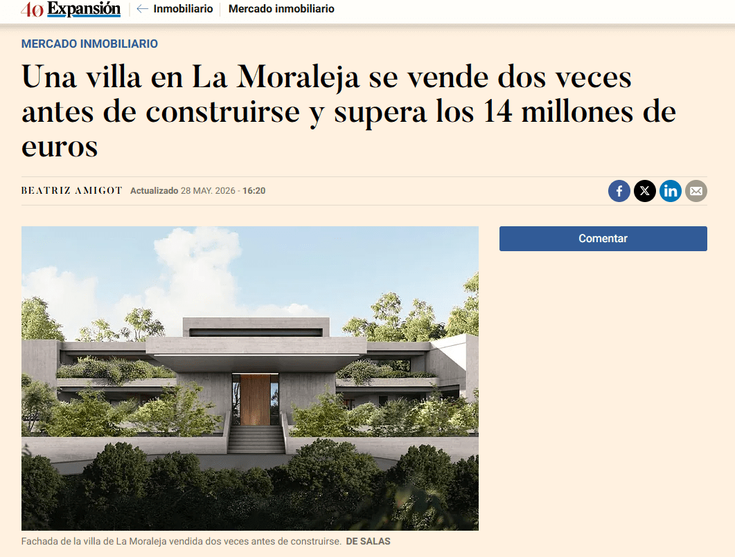 Una villa en La Moraleja se vende dos veces antes de construirse y supera los 14 millones de euros