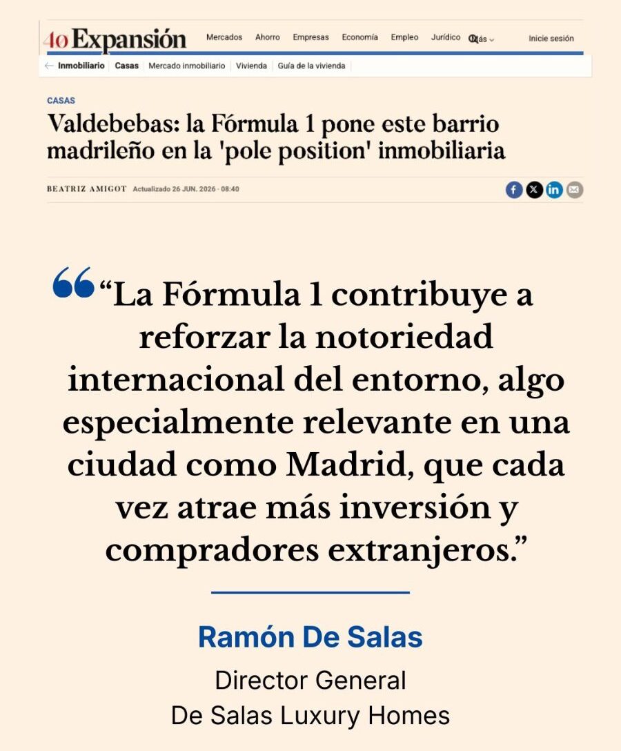 Valdebebas: la Fórmula 1 pone este barrio madrileño en la ‘pole position’ inmobiliaria